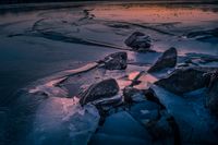 Steine im Eis / stones in the ice (Lechbruck am See / Deutschland - Germany) winter806